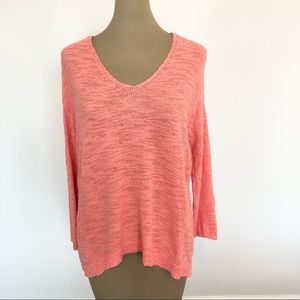 {LOFT} Salmon Back Slit Sweater